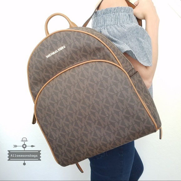 NWT Michael Kors abbey large backpack brown acorn - Picture 3 of 8
